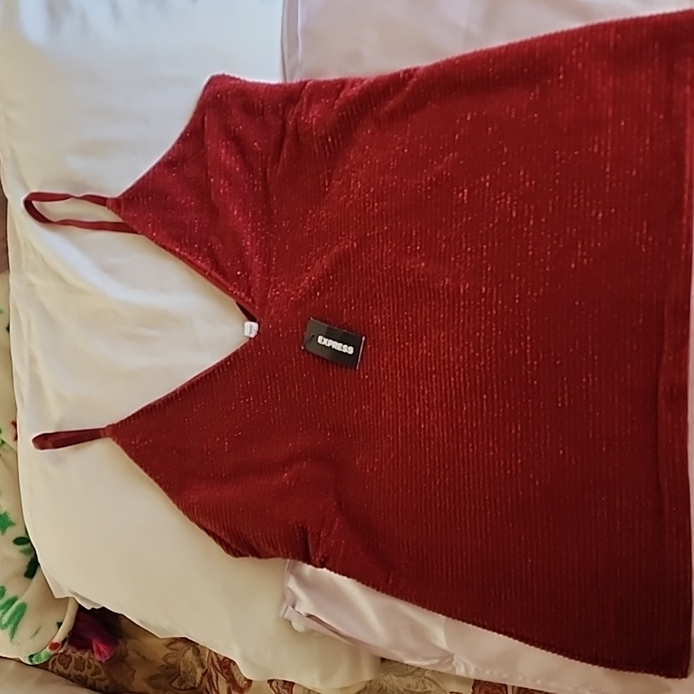 Express sparkly tank top blouse